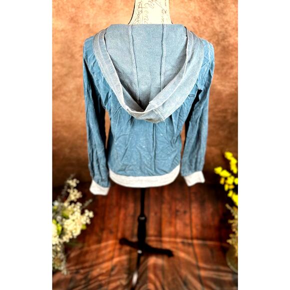 Chaser Coastal Cloth Zip Up Hoodie Jacket - Vintage Blue - size S - Picture 5 of 14